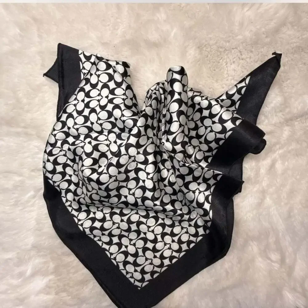 The “C” Logo Design Monogram Square Scarf Black and White